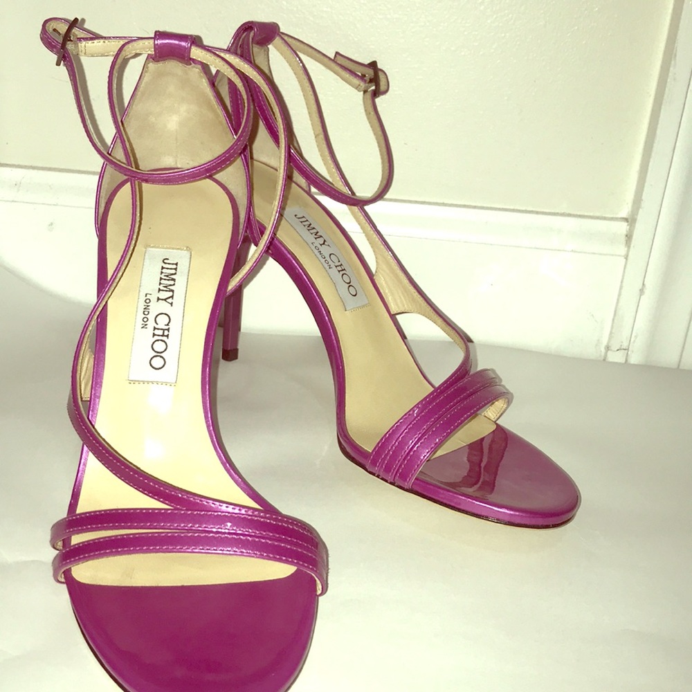 Jimmy Choo Raspberry/Magenta Strappy Sandal Heels